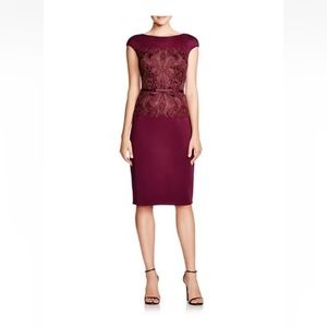 Tadashi shoji Cap Sleeve Lace Bodice dress